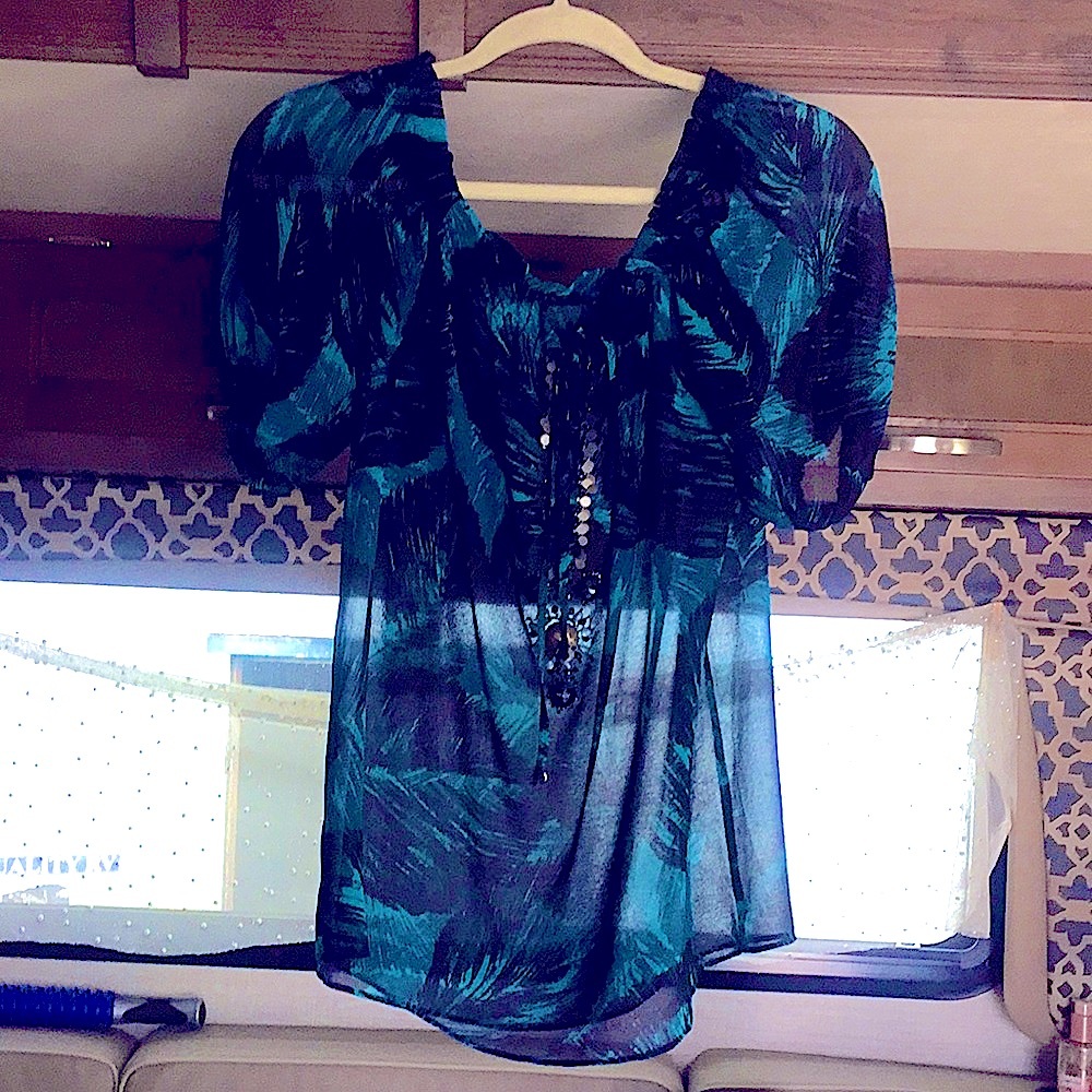 Top Layer Palm Tree Breezy Blouse